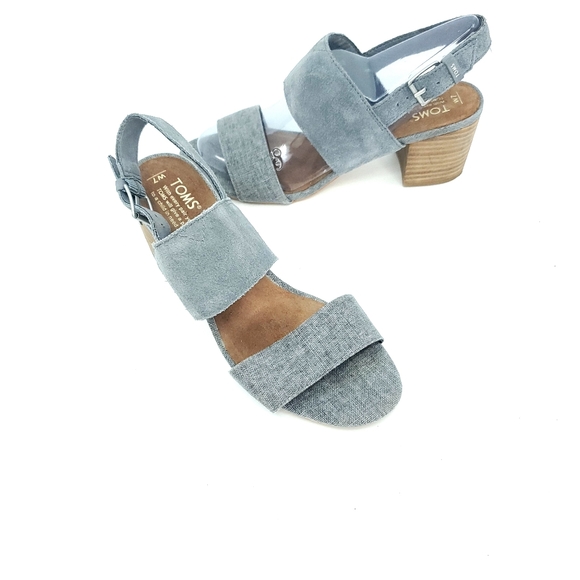 Toms Shoes - Toms poppy sandals slingback suede heel